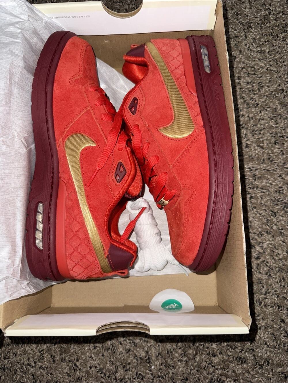 Nike SB Paul Rodriguez Zoom Air Low Habanero Red/Club Gold/Team Red Sz 8 LEP